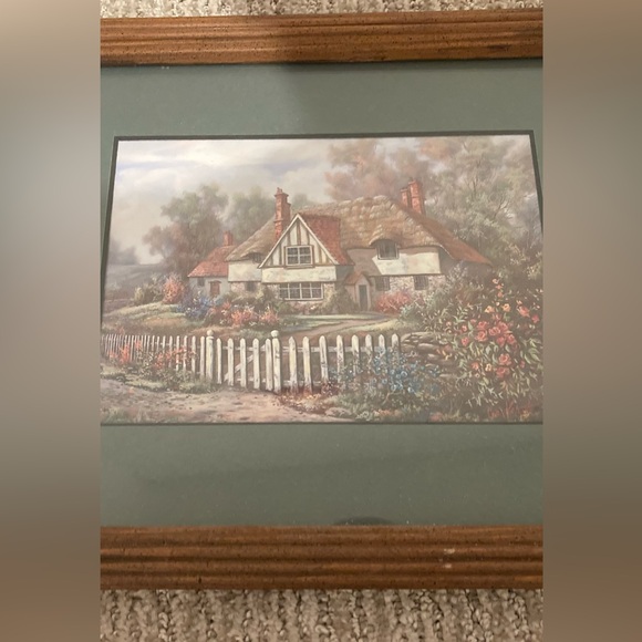 SOLD Set of 2 Carl Valente 9”x11” framed art, Penhurst & Wishford, cottages - Picture 6 of 12